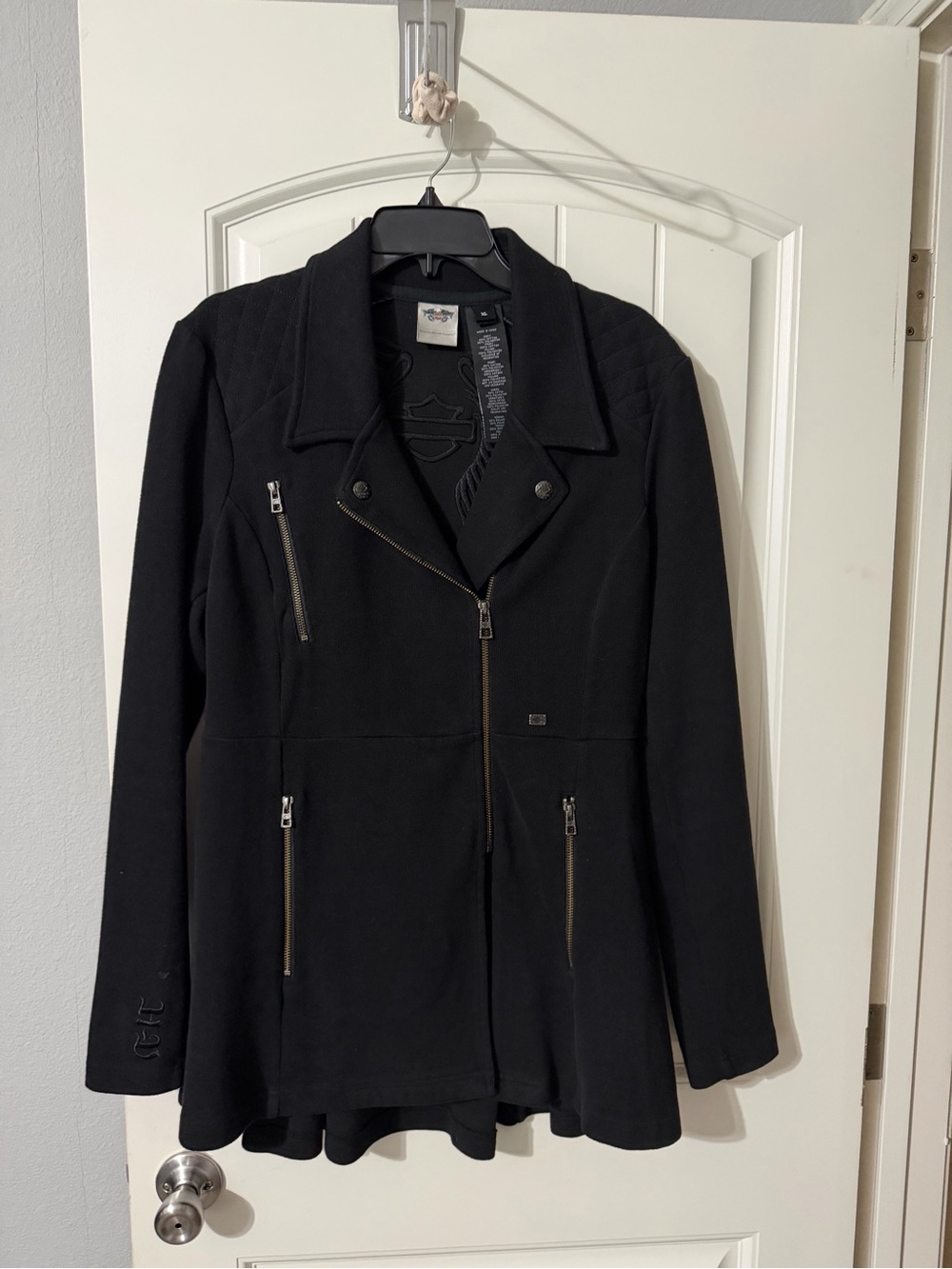 Gorgeous Women’s Harley-Davidson Black Zip Moto Jacket, size XL